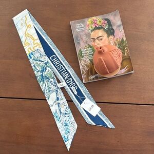 Christian Dior Blue and White Twilly Scarf